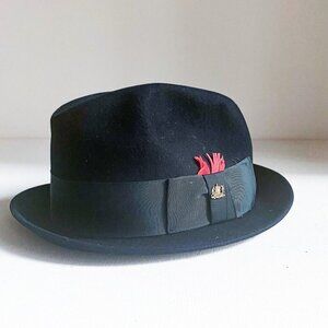 Vintage  Imperial Stetson navy Blue Wool Fedora 7